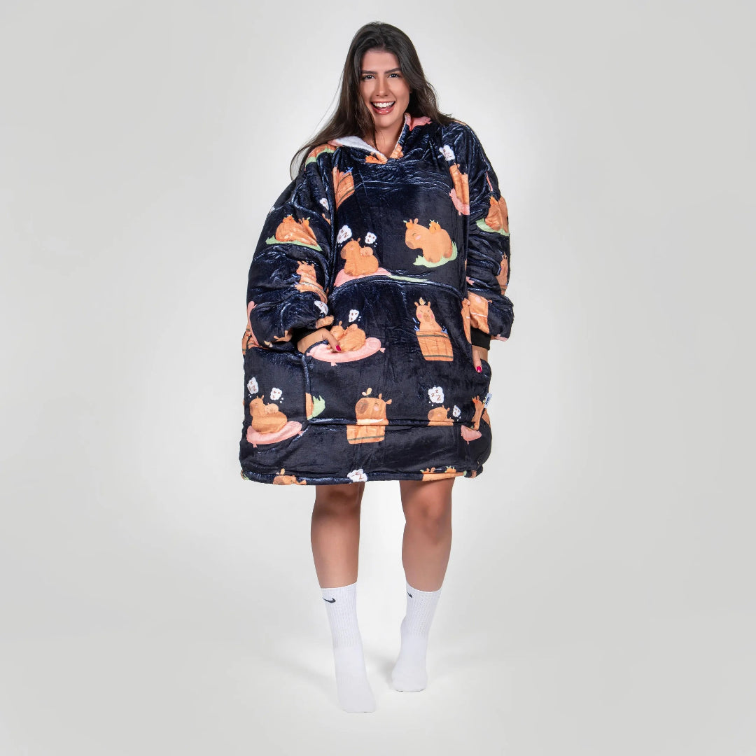 Cosydoux Capybara Plaid à Capuche Cosydoo