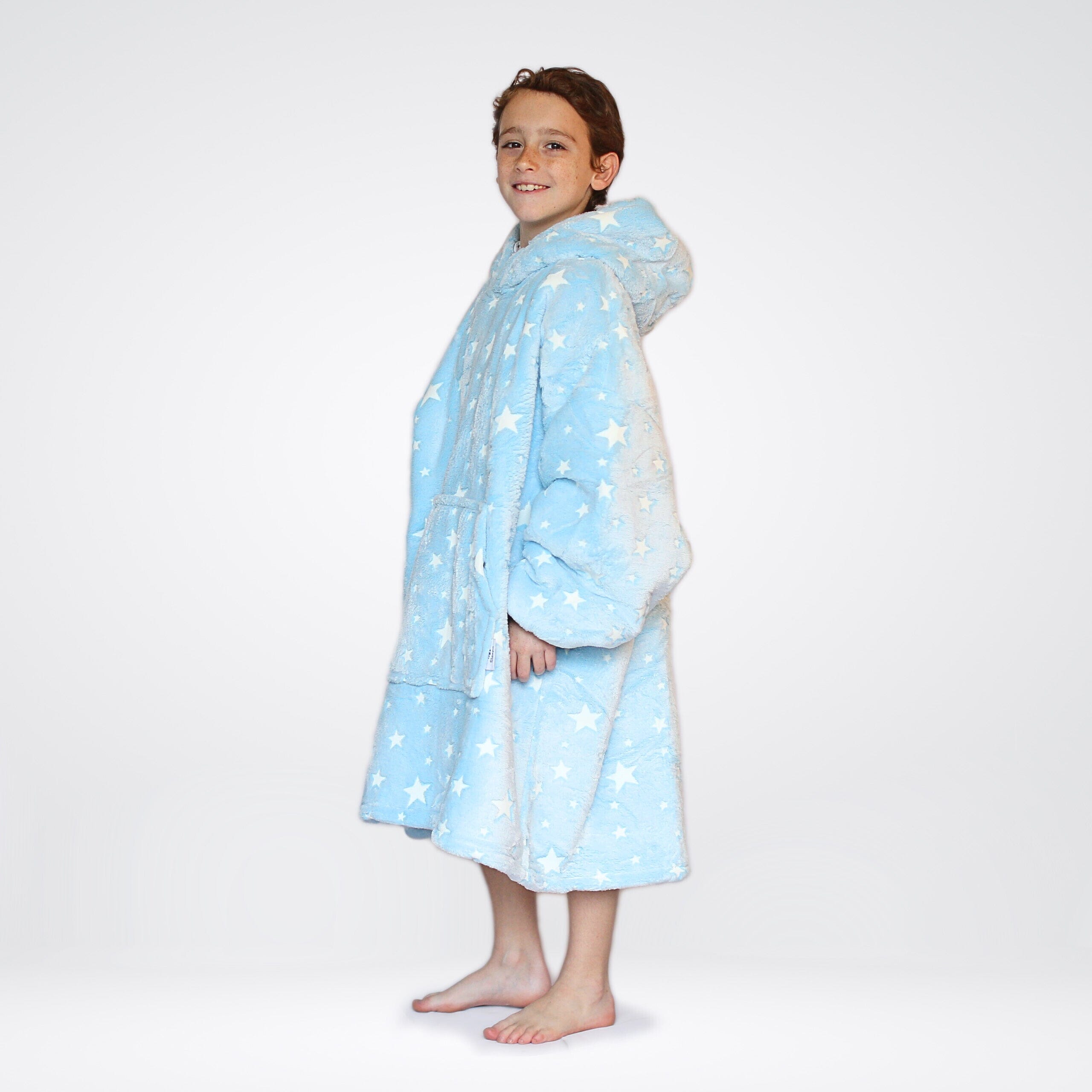 Plaid à Capuche Enfant Étoilee Bleu Cosydoo